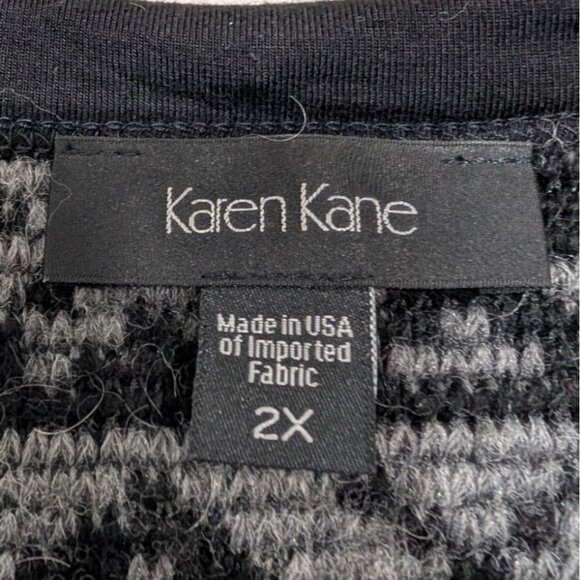 Karen Kane Nordic Reversible Vest Womens Size 2X Black Wool Mohair Made in USA - Picture 3 of 10